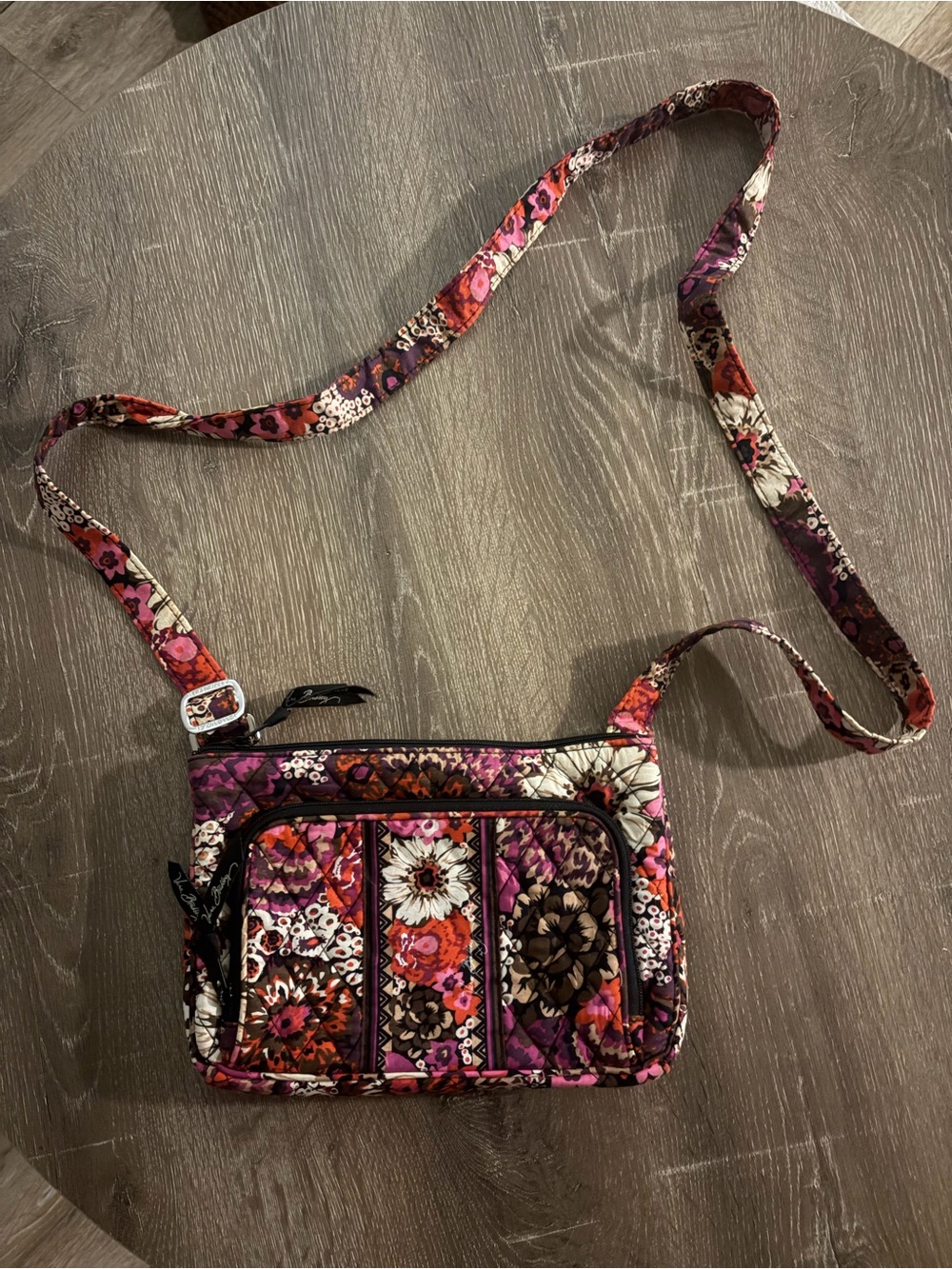 Vera Bradley Floral Quilted Crossbody in Purple, Pink and Red